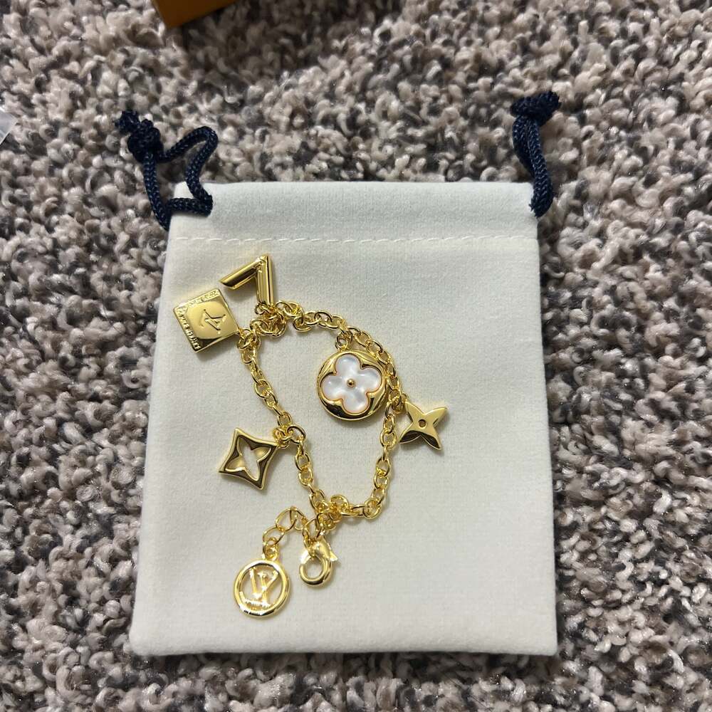 925 Sterling Silver Vintage Charm Bracelet with 8K Gold Plating - Classic Womens